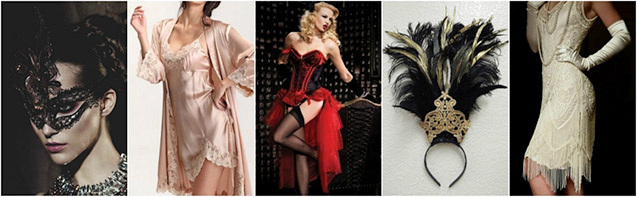 LADIES: DO your dresses, corsets, bustiers, garter belts, feathers, jewels, head pieces and satin